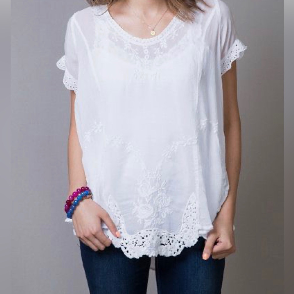Black Vintage Rose Tee by Johnny Was